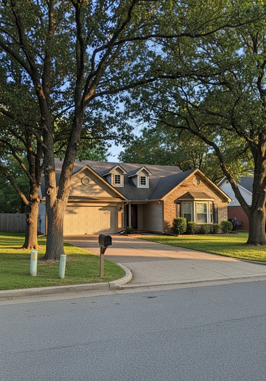 Alma home exterior showing entrance, yard, and neighborhood character.
